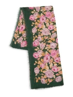 Saint Laurent Grand Carre Rose-Print Scarf